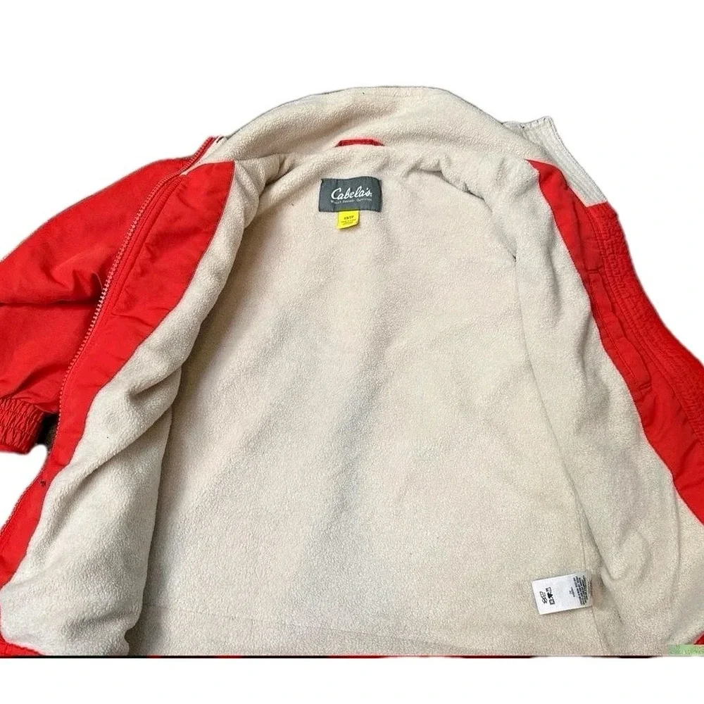 Cabela's Youth Full-Zip Jacket - Solid Red - Fleece Lined - No Hood Size S (6/7)